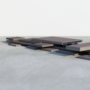 Mebel będzie zbudowany z horyzontalnie ułożonych płyt betonowych, między które zostaną wkomponowane drewniane elementy. Poza funkcją siedzenia i relaksu, będzie mógł też pełnić rolę otwartej sceny na potrzeby różnego rodzaju wydarzeń. Fot. Apsys Polska