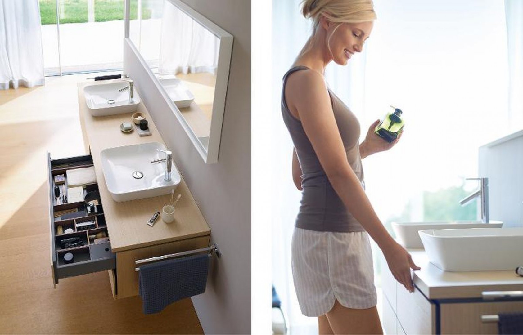 "L-cube" - meble łazienkowe zaprojektowane przez Christiana Wernera dla firmy Duravit. Fot. Duravit