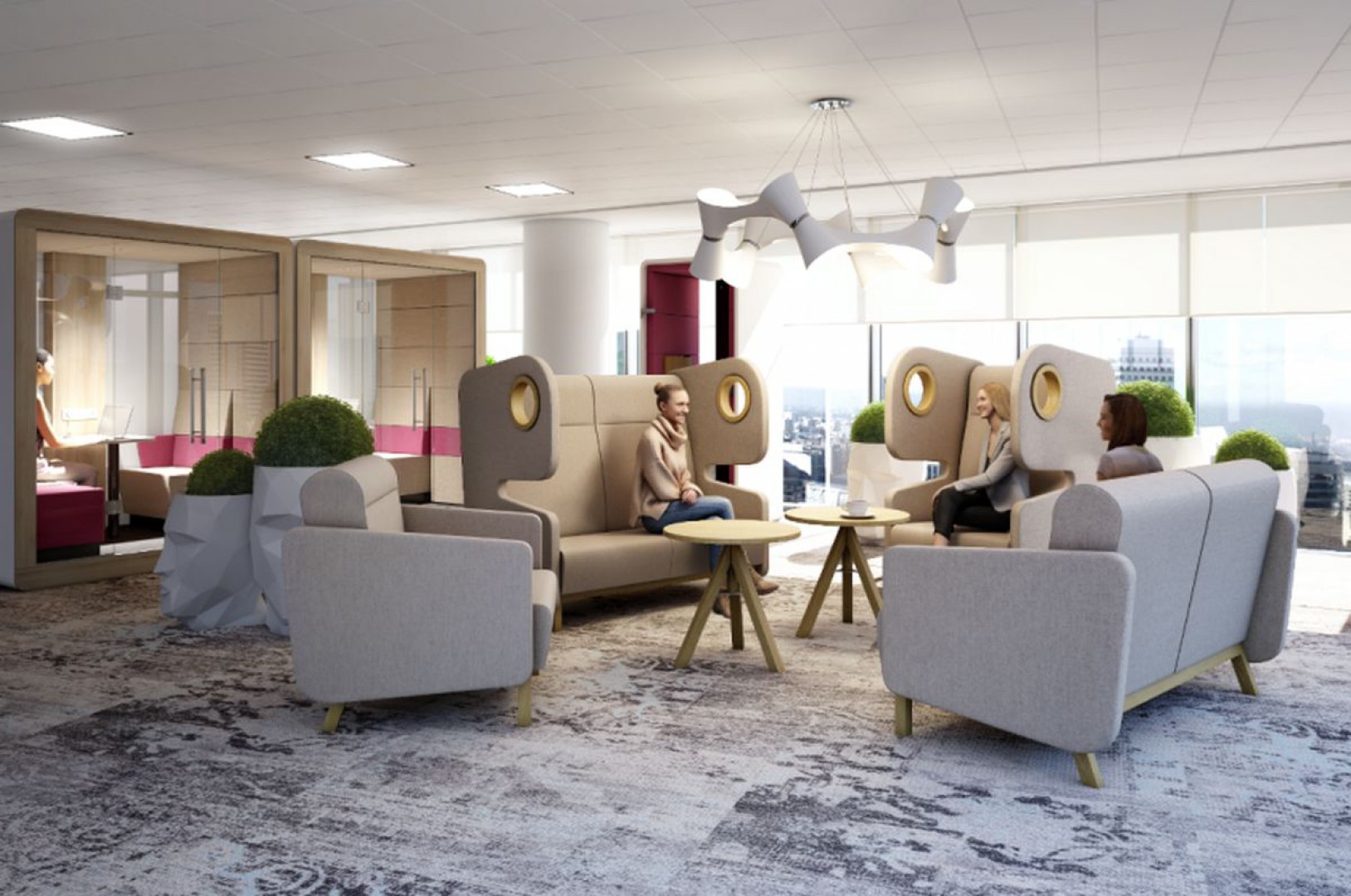 Fotele Packman (Mikomax Smart Office) mogą tworzyć w biurze wydzielone strefy relaksu. Fot. Mikomax Smart Office