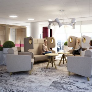Fotele Packman (Mikomax Smart Office) mogą tworzyć w biurze wydzielone strefy relaksu. Fot. Mikomax Smart Office
