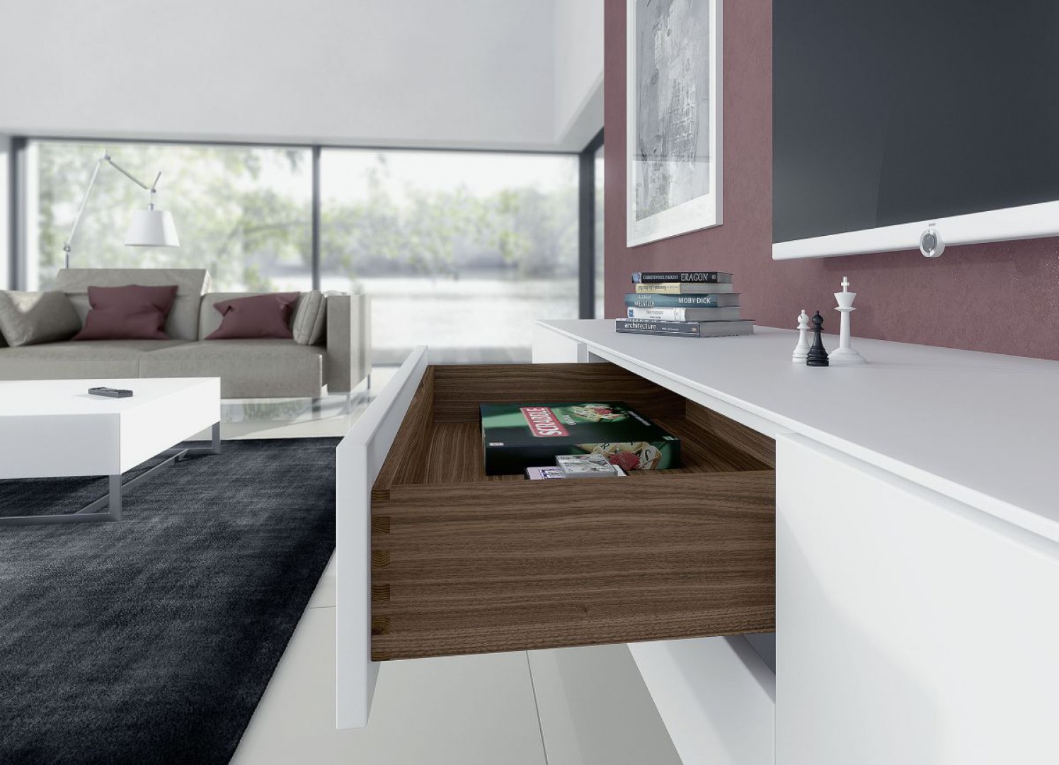Prowadnica do szuflad drewnianych Quadro EB23 firmy Hettich. Fot. Hettich