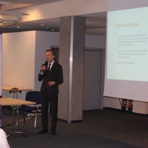 Marcin Pietrzyk, przedstawiciel firmy CAD Projekt. Studio Dobrych Rozwiązań, 11.04 Bielsko-Biała. Fot. Wojciech Napora
