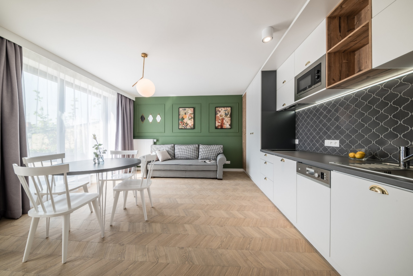 Wnętrze apartamentu w Krakowie zaprojektowanego przez pracownię Grid Studio Projektowe. Fot. Grid Studio Projektowe