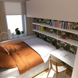 Mała sypialnia. Proj. Artes Design i SZARA/studio
